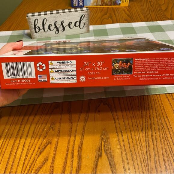 Hart Puzzles 1000 Piece Jigsaw Puzzle Puppies at Play Flowers Garden Butterflies - Picture 4 of 6